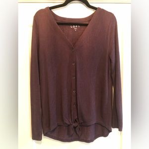 Loft Purple Size Medium Tie Front Sweater